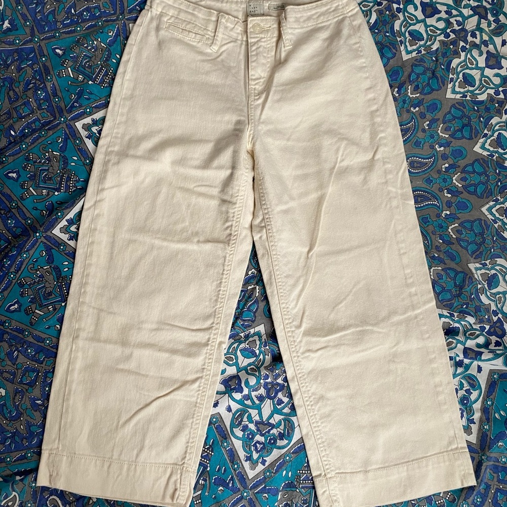 Wide leg cream pants